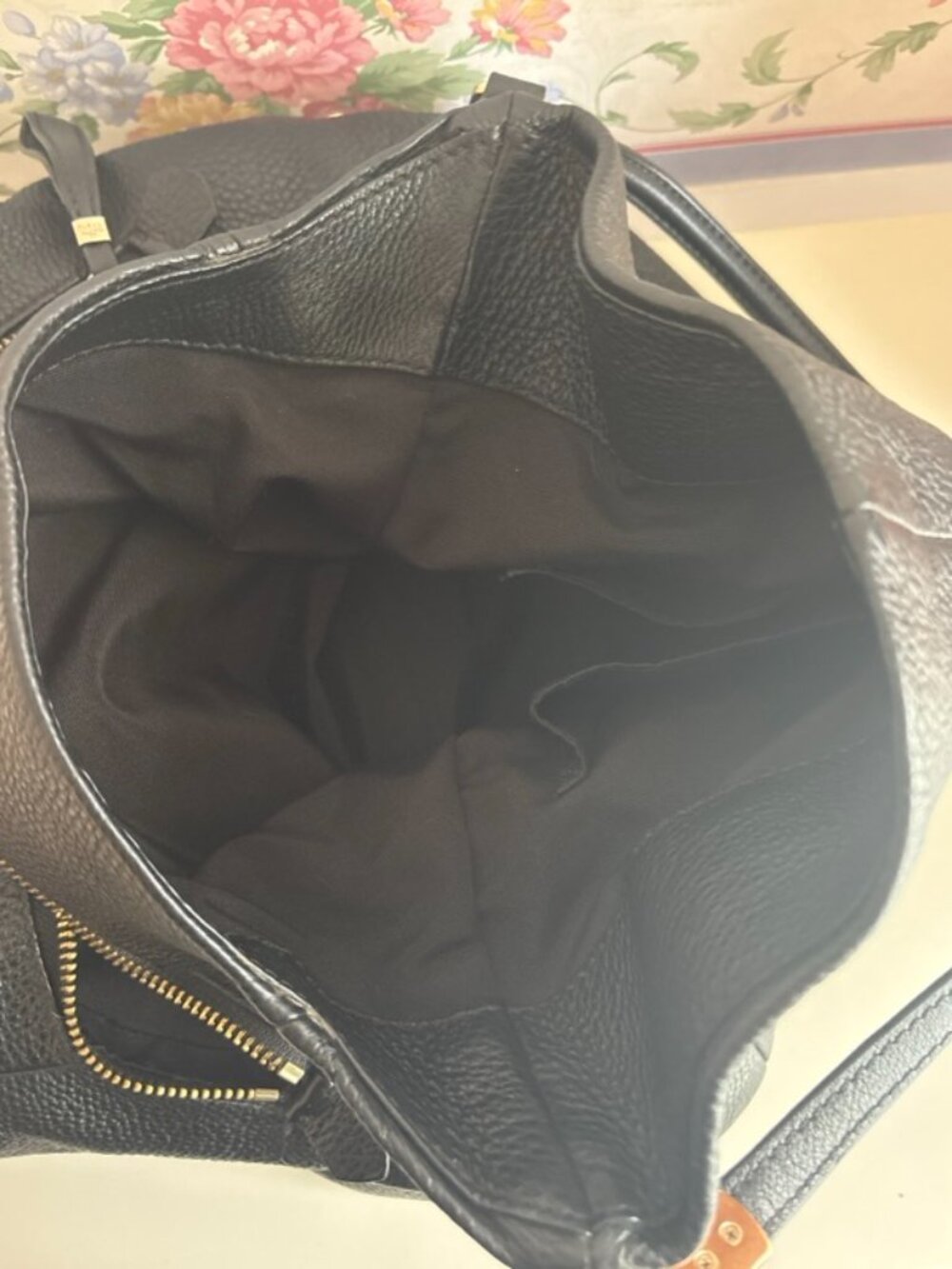 Coach Hallie Shoulder Bag Black Pebbled Leather with Gold Hardware - Picture 14 of 16